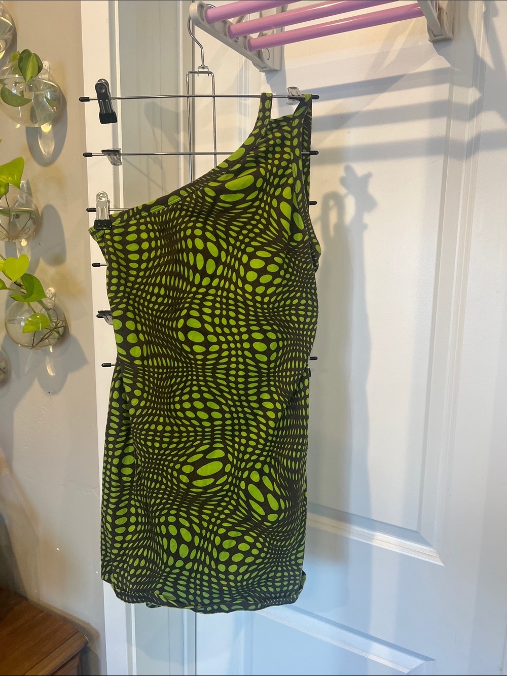 Motel Rocks Neon Green One-Shoulder Bodycon Dress